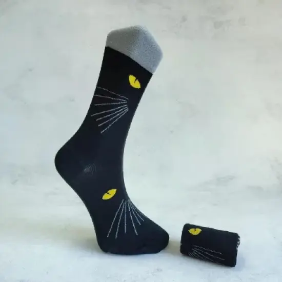 Black Cat Socks from the Socks Panda (Women's Sizes, Adult Medium) from the Sock Panda - Great for Halloween image {2}
