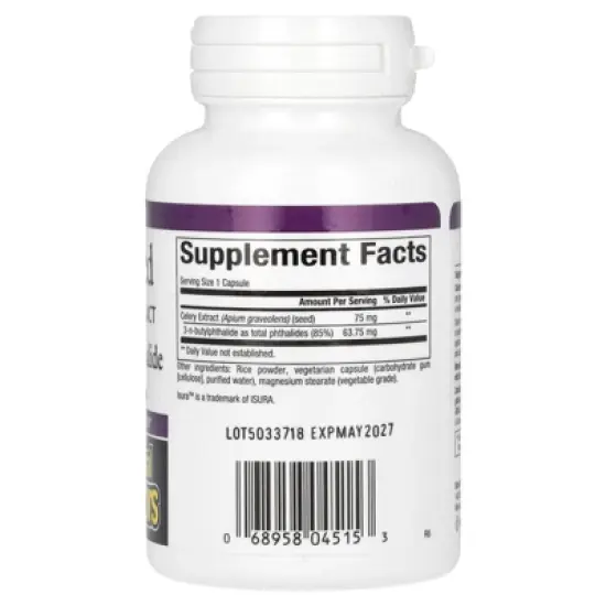 Celery Seed Extract by Natural Factors, Herbal Supplement for a Healthy Circulatory System, 60 Capsules image {1}