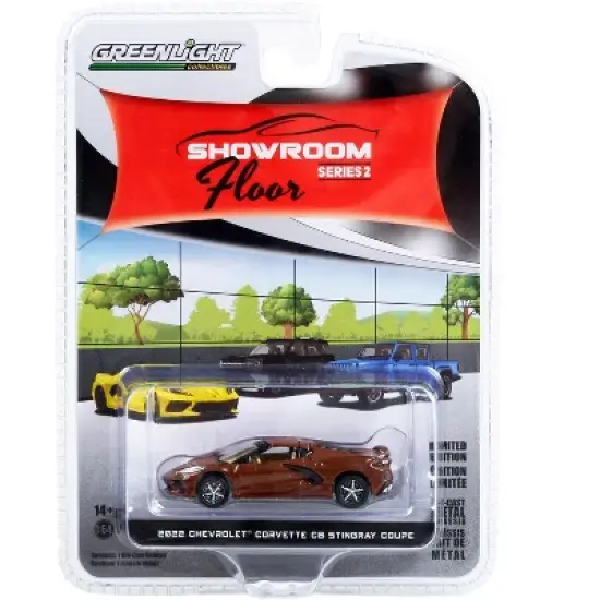 2022 Chevrolet Corvette C8 Stingray Coupe Caffeine Brown Metallic "Showroom Floor" Series 2 1/64 Diecast Model Car by Greenlight image {2}