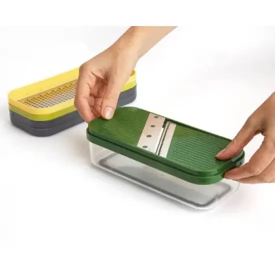 Joseph Joseph Compact 4-in-1 Chop Grate and Slice Set: Multicolored Polypropylene Salad Spinner & Bowl, Hand Wash image {9}