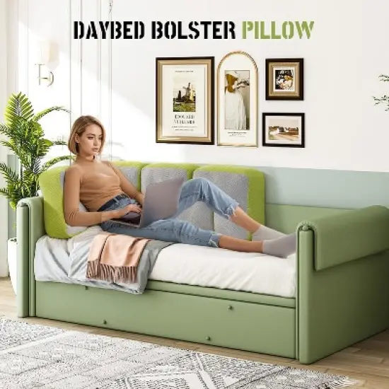 Acoinel Cute Decor 57" to 71" Retractable Double Sided Comfortable & Stylish Headboard Pillow image {3}