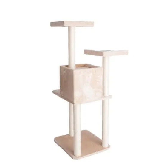 GleePet GP78571 57-Inch Real Wood Cat Tree With Two-Door House Condo image {7}