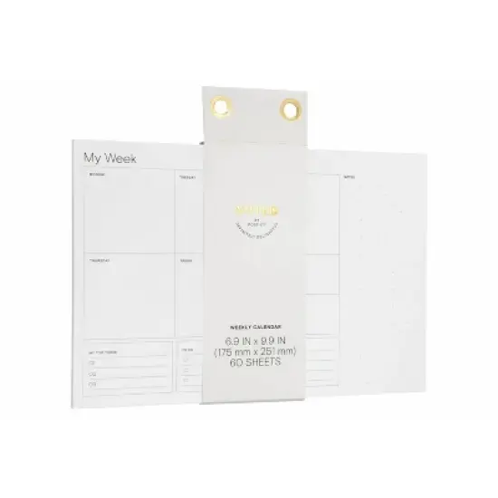 Noted by Post-it Weekly Calendar, White with pre-printed days: Office Supplies, 7.5x10 Inches, Uncoated Paper image {6}