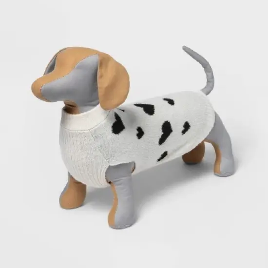 White with Black Hearts Dog and Cat Sweater - Boots & Barkley&trade; image {4}