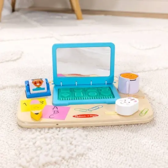 Melissa & Doug Wooden Work & Play Desktop Activity Board Infant and Toddler Sensory Toy image {8}