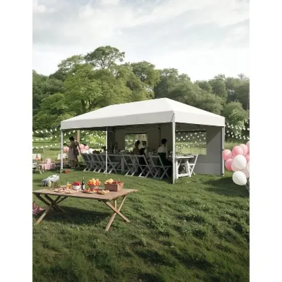 10'x 20' Pop up Canopy Tent with 210 D Oxford Fabric for Farmers' Market, Wedding Event, Camping image {7}