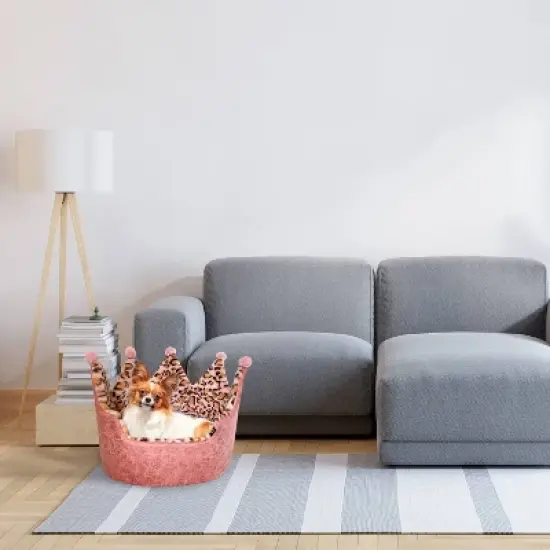 Precious Tails Leopard Princess Cat and Dog Bed - Pink image {3}