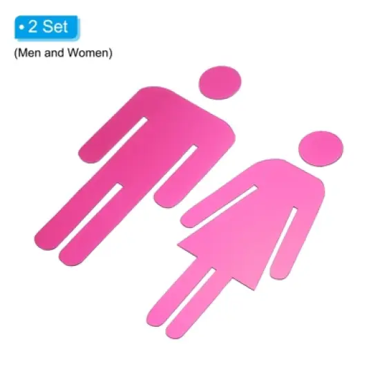 Unique Bargains Self-Adhesive Office Business Men Women Restroom Sign 2 Set image {2}