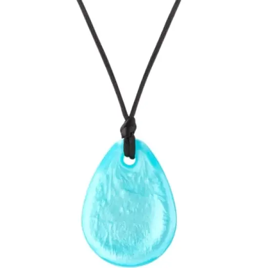 Chewigem Raindrop Chewable Pendant, Blue Shimmer image {5}