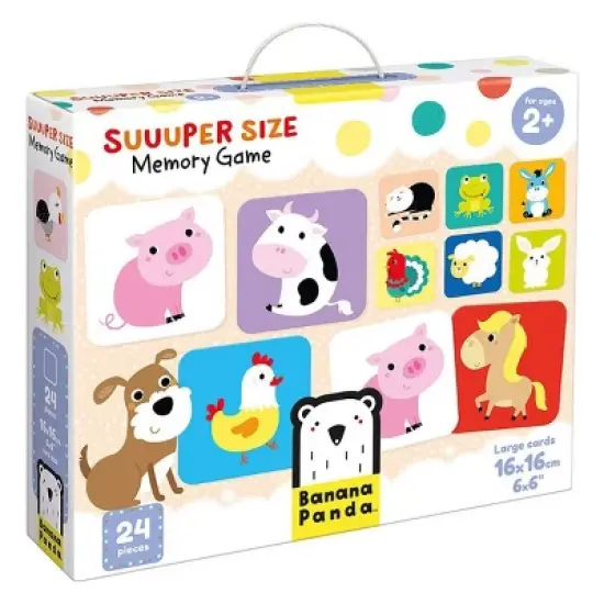 Banana Panda Young Children's Suuuper Size Memory Game - Farm Animals - 24 Pieces image {4}