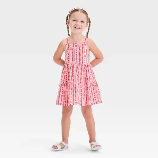 Toddler Girls' Hearts Tank Valentine's Day Dress - Cat & Jack&trade; Red/Pink image {2}