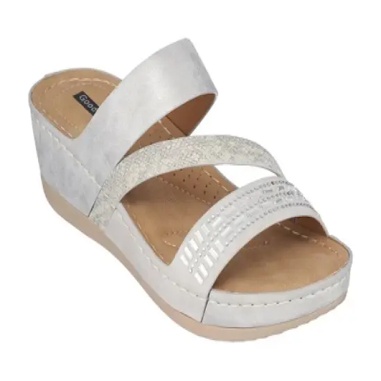 GC Shoes Tera Embellished Comfort Slide Wedge Sandals image {7}