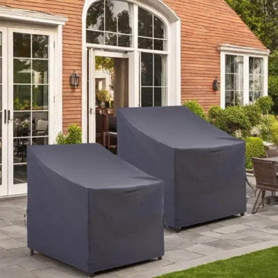 Syemin Plant Covers, Outdoor Swivel Lounge Chair Cover 2 Pack, Waterproof High Wind Resistant Anti-Fading, Gray 35"*33"*36" image {1}
