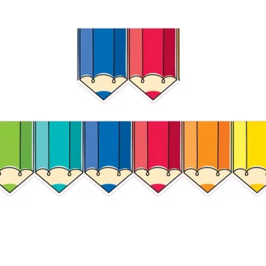 Creative Teaching Press&reg; Core Decor Colorful Doodle Pencils EZ Border, 48 Feet Per Pack, 3 Packs image {2}