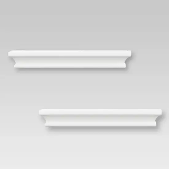 2pc Traditional Wall Shelf Set White - Threshold&trade; image {2}