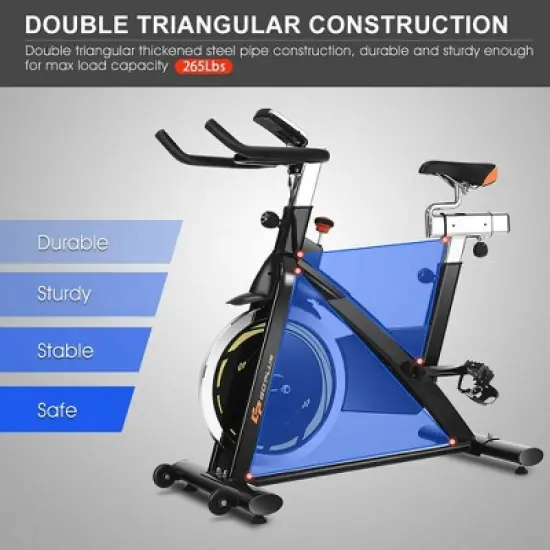 Costway Exercise Bike Cycle Trainer Indoor Workout Cardio Fitness Bicycle Stationary image {6}