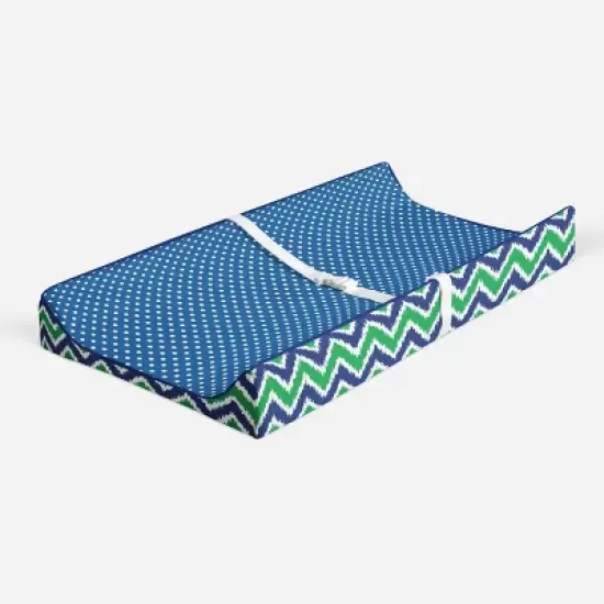 Bacati - MixNMatch Blue/Green Pin Dots Changing Pad Cover image {1}