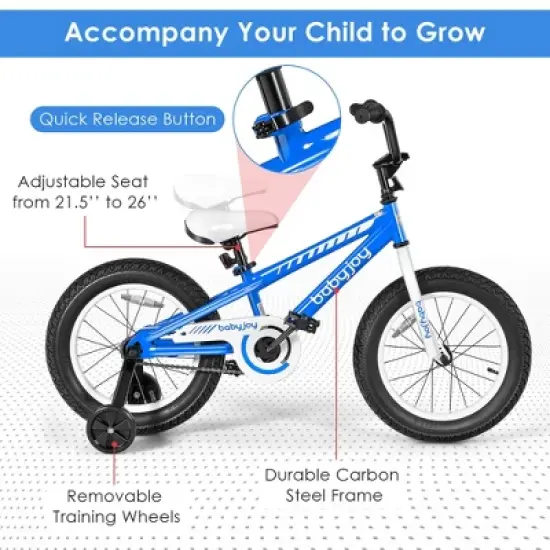 Babyjoy 16'' Kids Bike Bicycle w/ Training Wheels for 5-8 Years Old Girls Boys image {3}