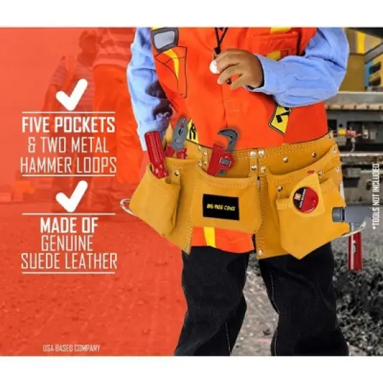 Big Mo's Toys Pretend Suede Tool Belt with Adjustable Strap image {2}