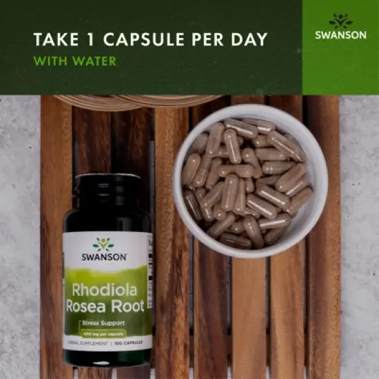 Swanson Full Spectrum Rhodiola Rosea Root, Supports Healthy Energy & Stress Levels, 400 mg (100 Capsules) image {5}