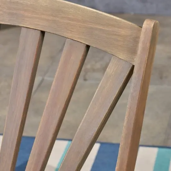 Sunview 3pc Acacia Wood Recliner Rocking Chair Set  Gray - Christopher Knight Home image {2}