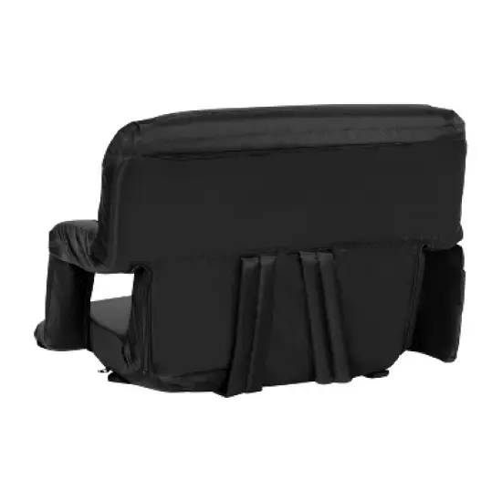 Flash Furniture Extra Wide Lightweight Reclining Stadium Chair with Armrests, Padded Back & Seat with Dual Storage Pockets and Backpack Straps image {2}