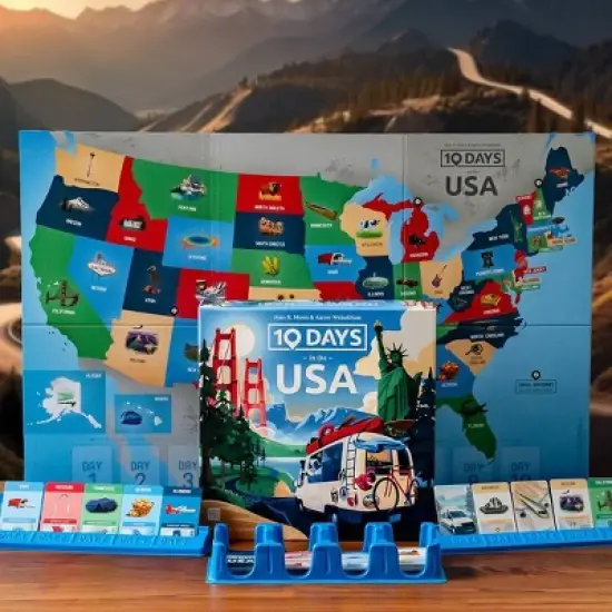 The Op Games 10 Days in the USA Board Game: Educational Focus on Geography & Travel, 2-4 Players, 30 Min Play image {4}