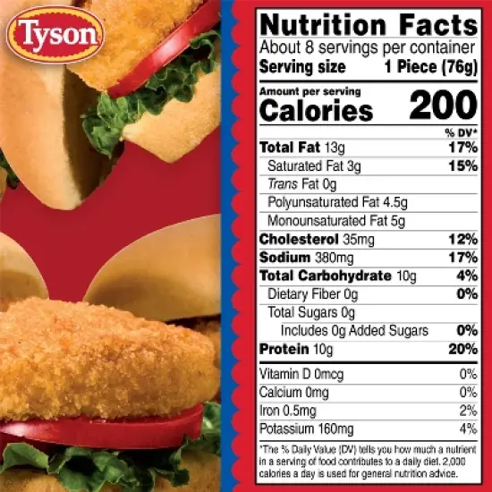 Tyson All Natural Chicken Breast Patties - Frozen - 23oz image {5}