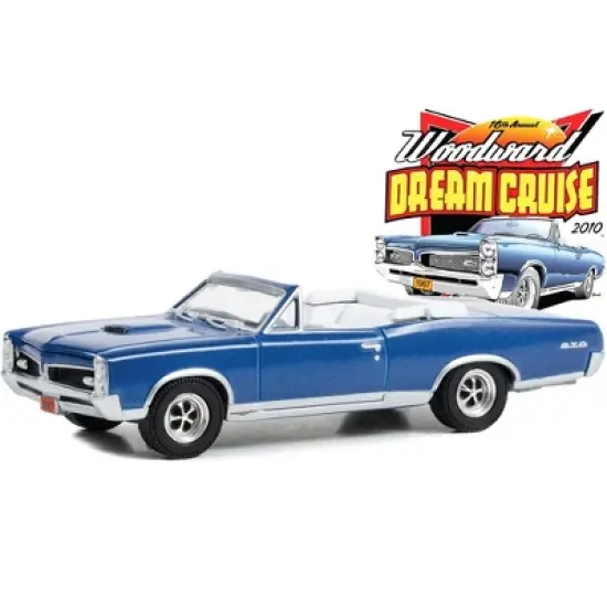 1967 Pontiac GTO Convertible Blue Metallic w/White Interior "Woodward Dream Cruise" Series 1/64 Diecast Model Car by Greenlight image {2}