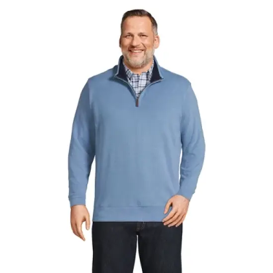 Lands' End Men's Bedford Rib Quarter Zip Sweater image {13}