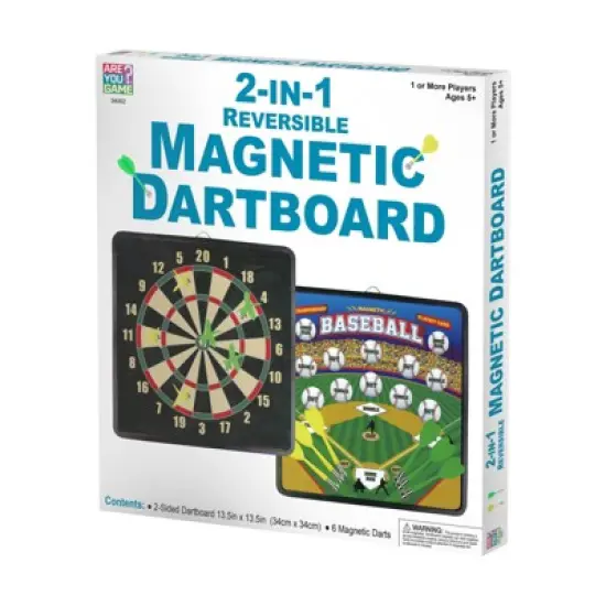 AreYouGame.com 2-in-1 Reversible Magnetic Dartboard Board Game: Educational Focus on Gross & Fine Motor Skills, Action Game for 1+ Players image {5}