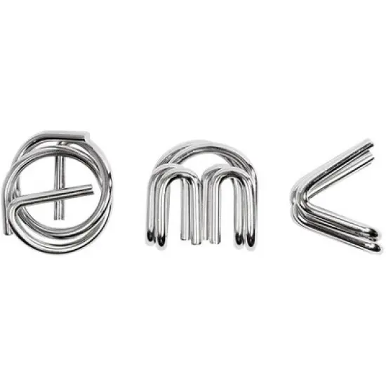 Professor Puzzle The Einstein Collection E=Mc2 Metal Brain Teaser Puzzle 3 Piece Set image {1}
