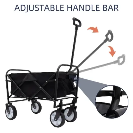 Gulches Multi-Use Collapsible Wagon Cart, Heavy Duty, Black, Lightweight, 3-Pcs Plastic Liner Set Included image {7}