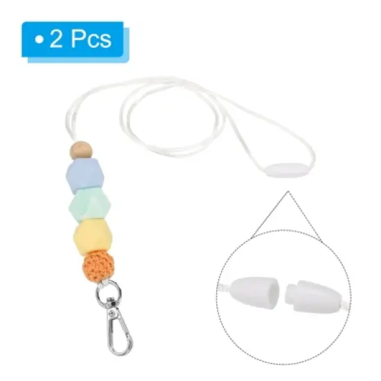Unique Bargains Lightweight ID Cards Silicone Beaded Lanyards with Buckle Clip image {2}