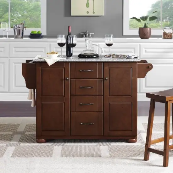 Eleanor Kitchen Island with Solid Granite Top Mahogany - Crosley image {8}