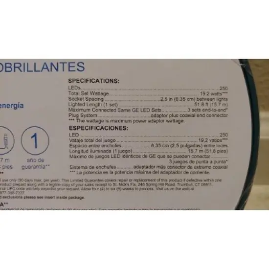 GE StayBright 250-Count Warm White LED String Lights on White Wire 51.8-ft image {3}