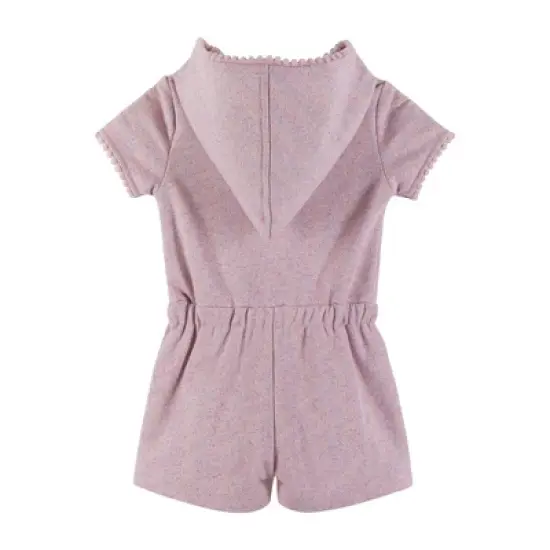 Andy & Evan Infant  Hooded French Terry Romper Pink, Size 6-9 Months image {1}