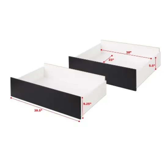 Set of 2 Select Storage Drawers On Wheels - Prepac image {3}