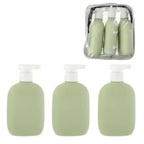 Unique Bargains Refillable Plastic Travel Container Set 260ml 3 Pcs image {8}