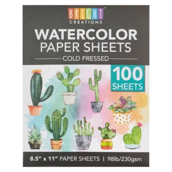 Bright Creations 100 Sheets Cold Press Watercolor Paper for Artists, Beginners, 8.5 x 11 In image {4}