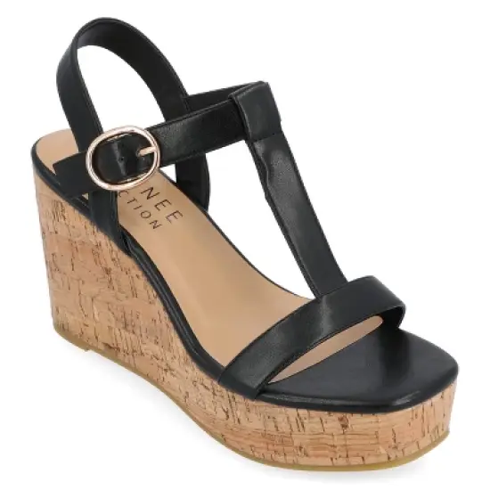 Journee Collection Womens Matildaa Tru Comfort Foam Buckle Platform Wedge Sandals image {9}
