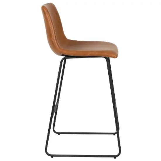 Flash Furniture 30 Inch Commercial Grade LeatherSoft Bar Height Barstools, Set of 2 image {10}