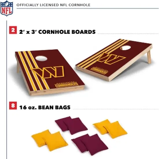 NFL Washington Commanders 2'x3' Wood Cornhole Set image {1}