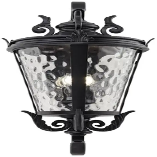 John Timberland Casa Marseille Vintage Rustic Outdoor Wall Light Fixture Textured Black 36" Clear Hammered Glass for Post Exterior Barn Deck House image {4}