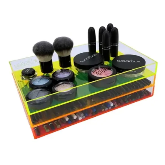 OnDisplay Electric Neon Luxe Clear Acrylic Stackable Cosmetic/Jewelry Tray image {3}