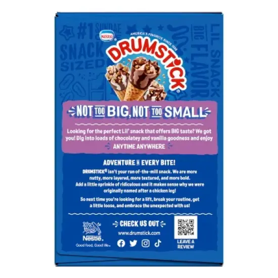 Nestle Drumstick Lil' Drums Vanilla Chocolate Ice Cream Cones - 12ct image {9}