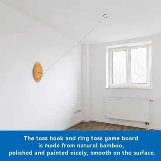 GSE Ring Toss Hook Game for Adults, Hook and Ring Toss Game Wall Mount for Outdoor/Indoor (Football) image {5}