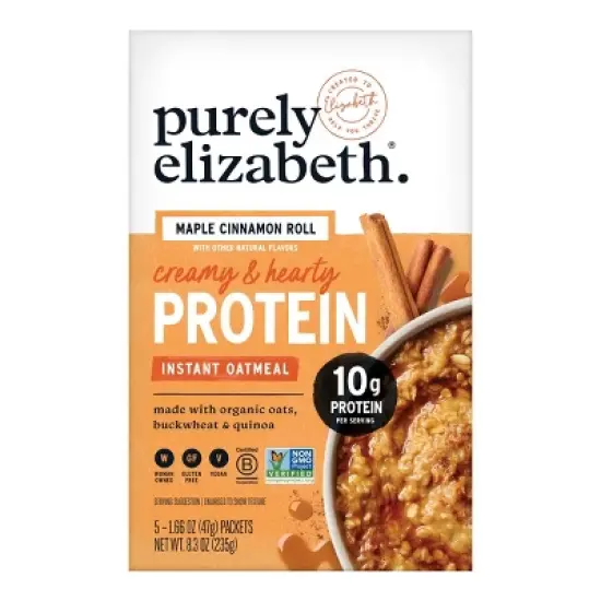 purely elizabeth. Maple Cinnamon Roll Protein Oatmeal - 8.3oz/5ct image {4}