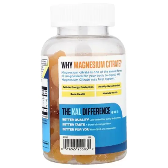 KAL Magnesium Gummies, Orange ,  60 Gummies image {2}