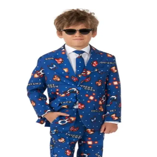 Suitmeister Boys Party Suit - Retro Gamer Navy Blue image {2}